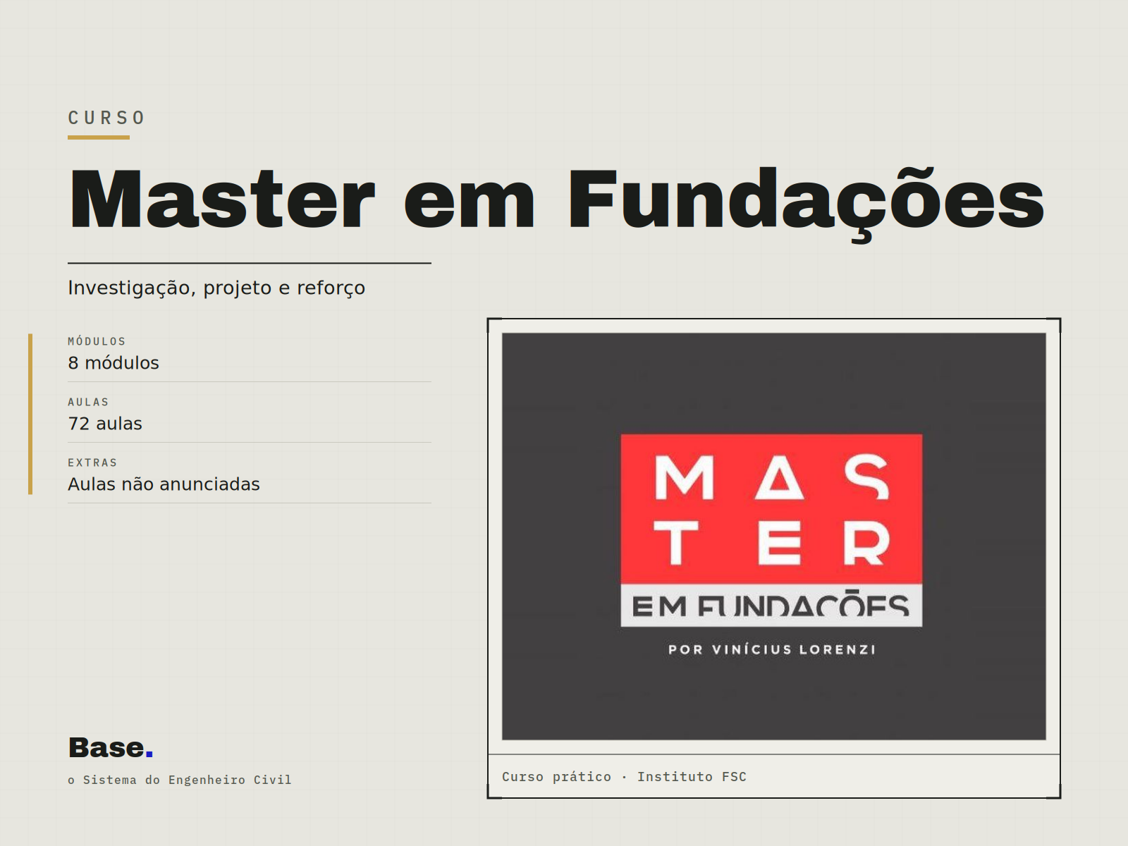 Curso: Master em Fundações
