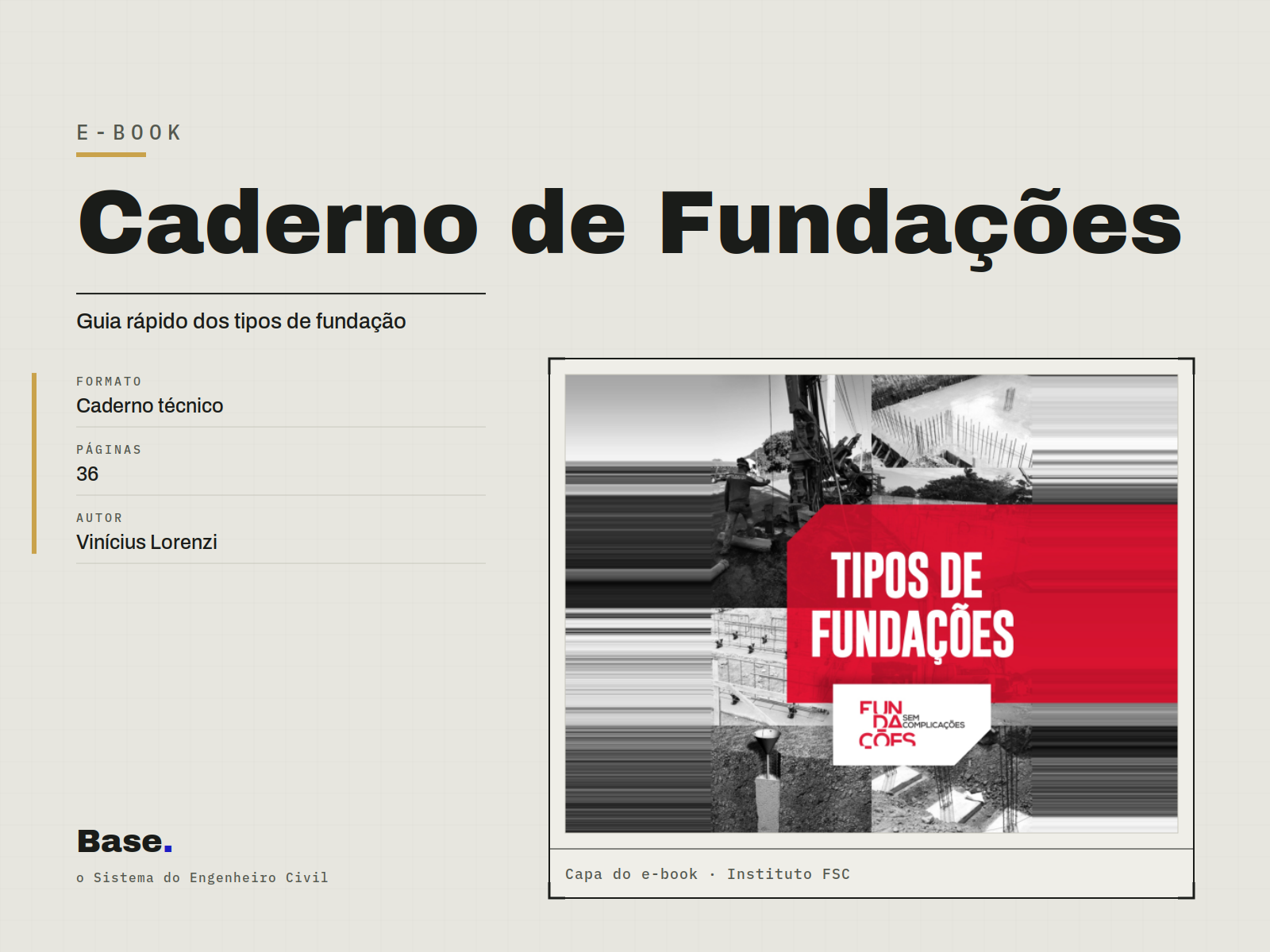E-book: Caderno de Fundações